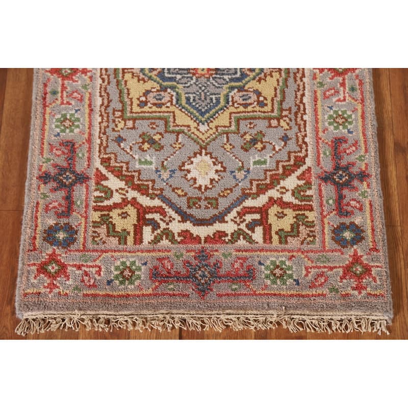 Heriz Serapi Oriental Rug Handmade Grey Wool Carpet - 2'0"x 3'0"