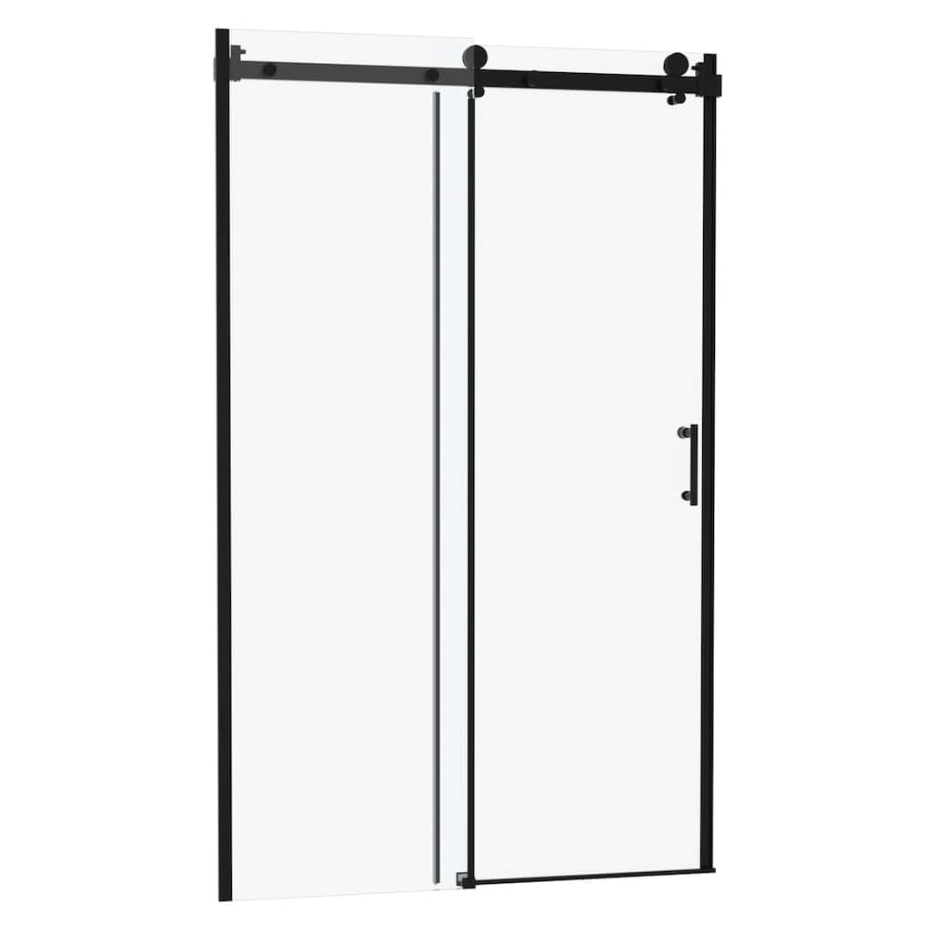 48"W x 76"H Single-Slide Shower Door - 8mm Tempered Glass with 304 Stainless Steel Frame