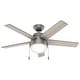 preview thumbnail 2 of 12, Hunter 46" Anslee Ceiling Fan with LED Light Kit and Pull Chain - Transitional, Contemporary