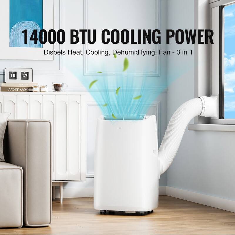 14,000 BTU Portable Air Conditioners, 3-in-1 Portable AC Unit with Remote Control, for 550-700 Sq.Ft, Cool/Dehumidifier