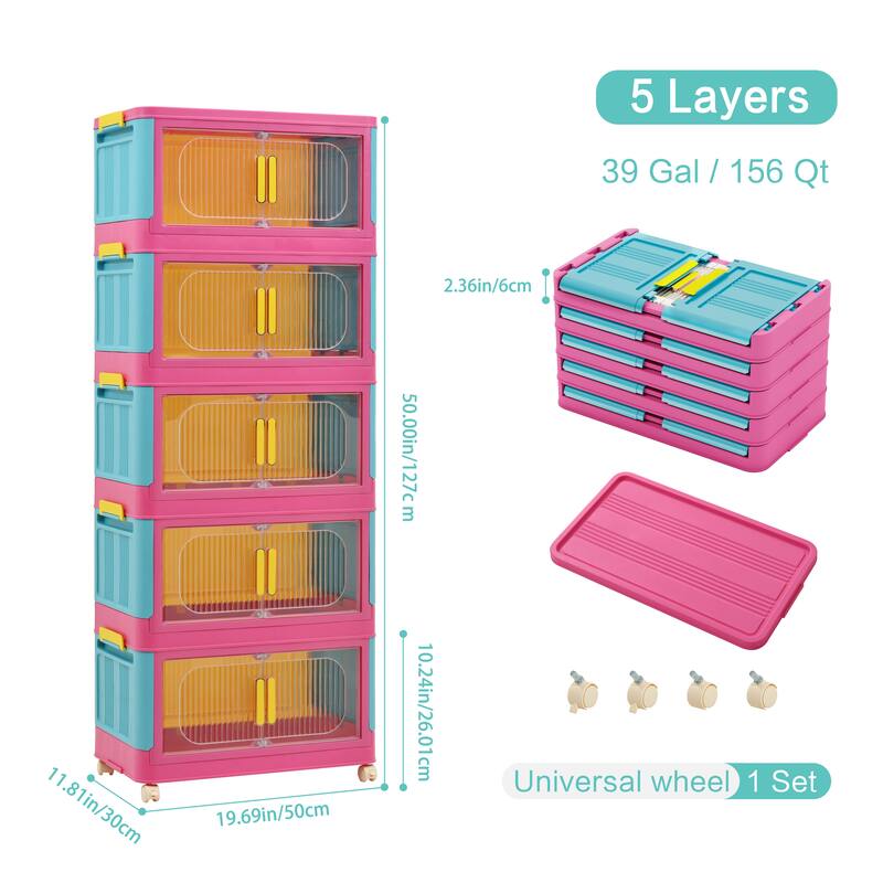 20" Side Wide Folding Storage Cabinet