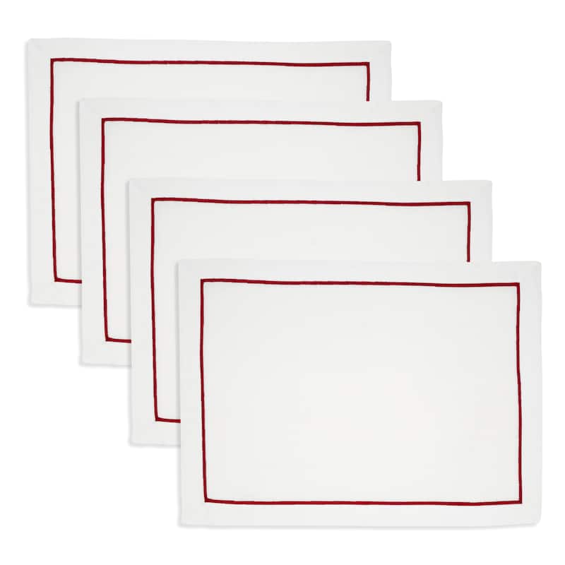 Embroidered Line Design Placemat (Set of 4) - 14"x20"