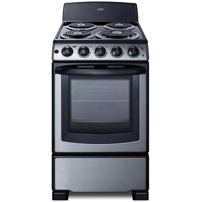 Summit PROEL20 20" Wide 2.3 Cu. Ft. Free Standing Electric Range with - Stainless Steel