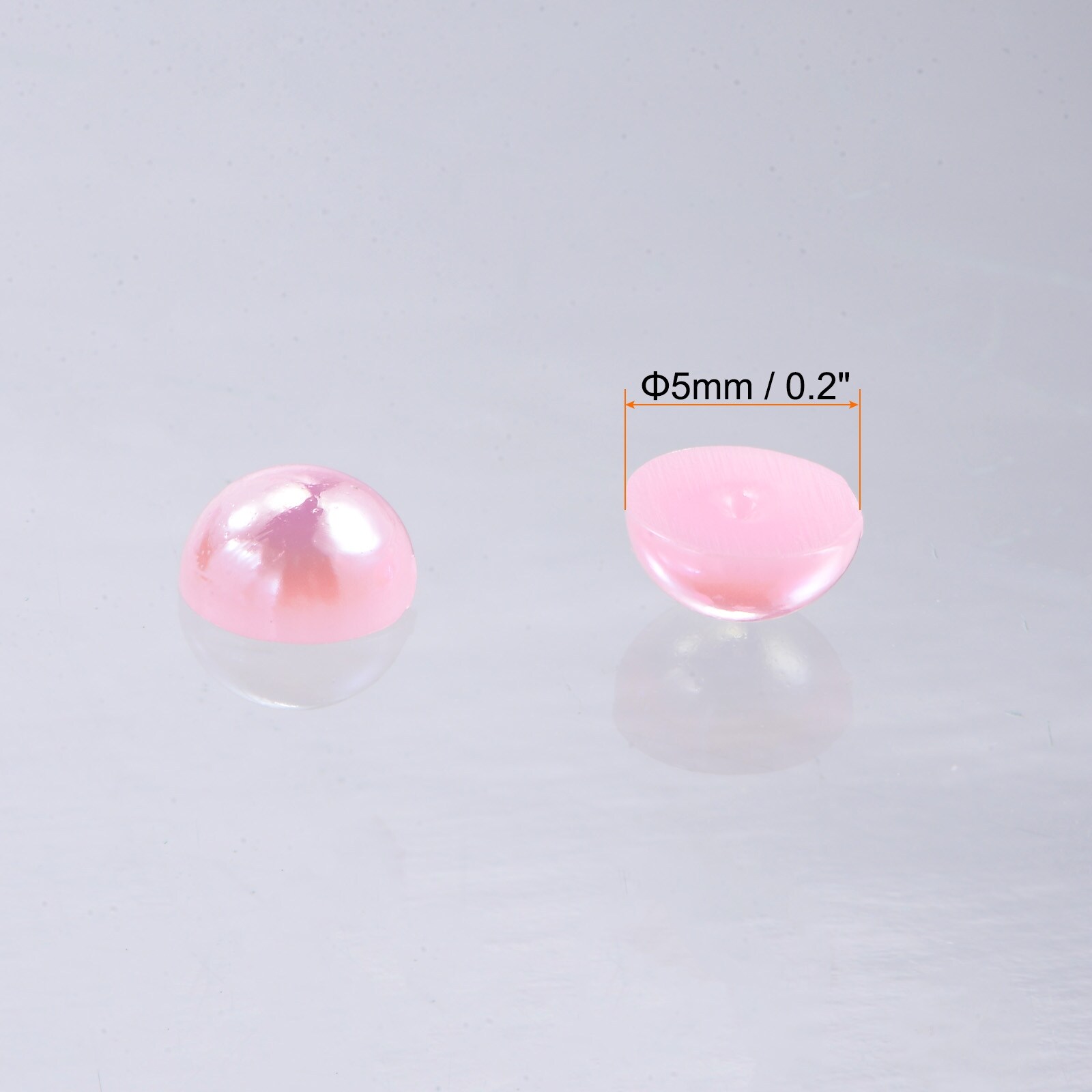 ABS Half Pearl Beads, Resin Flat Back Pearls Shiny Imitation Pearl Bead for DIY Crafts Making Shoes Wedding Christmas - 5mm