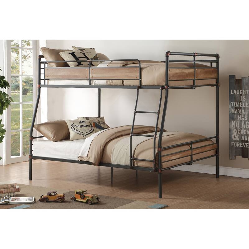 Merklee Sandy Black and Dark Bronze Full XL over Queen Bunk Bed