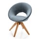 preview thumbnail 34 of 42, Costway Mid Century Modern Swivel Accent Chair Fabric Armchair Velvet - 27'' x 22'' x 32.5'' Grey