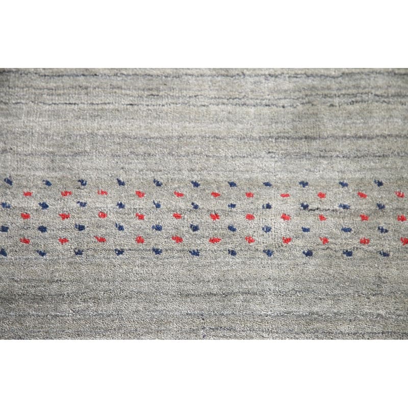 Tribal Gabbeh Area Rug Hand-Knotted Wool Carpet - 8'4"x 9'8"