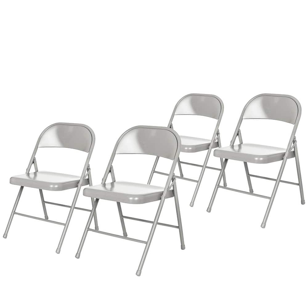 Hampden Furnishings Bernadine Basics Collection All Metal Folding Chair, Pack of 4