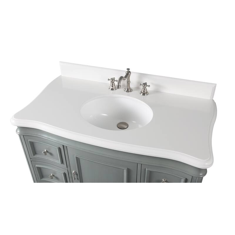42" Benton Collection Modern Style Sesto Grey Bathroom Vanity