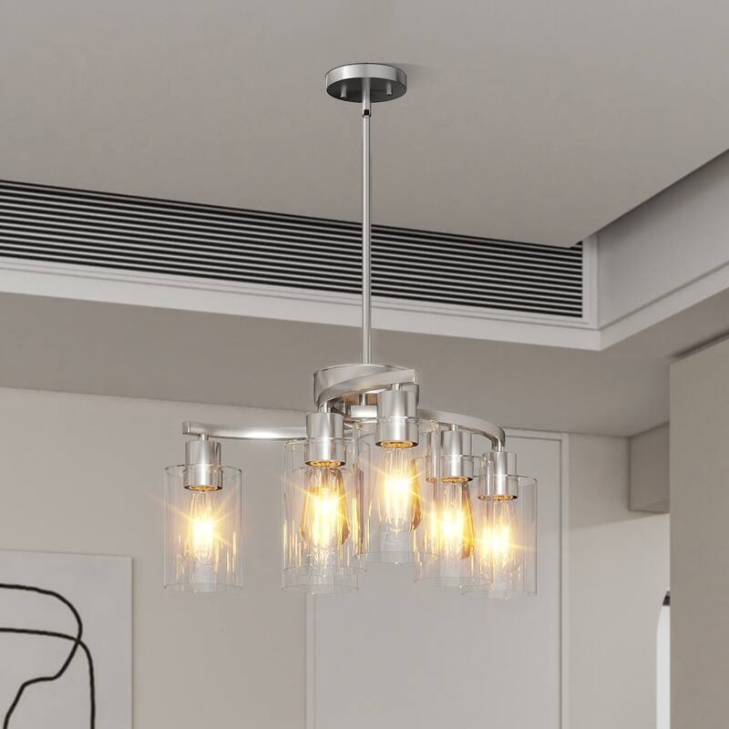 6-Light Chandeliers for Dining Room, Modern Kitchen Island Light Fixtures Over Table, Metal Hanging Pendant Lighting