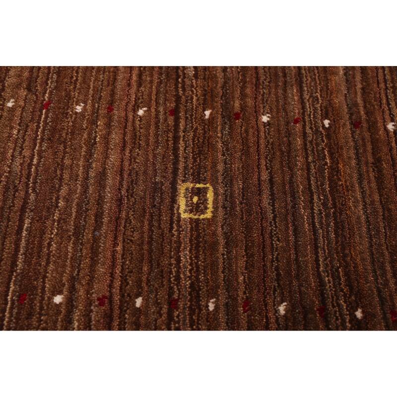 ECARPETGALLERY Hand Loomed Kashkuli Gabbeh Brown Wool Rug - 4'11 x 7'8