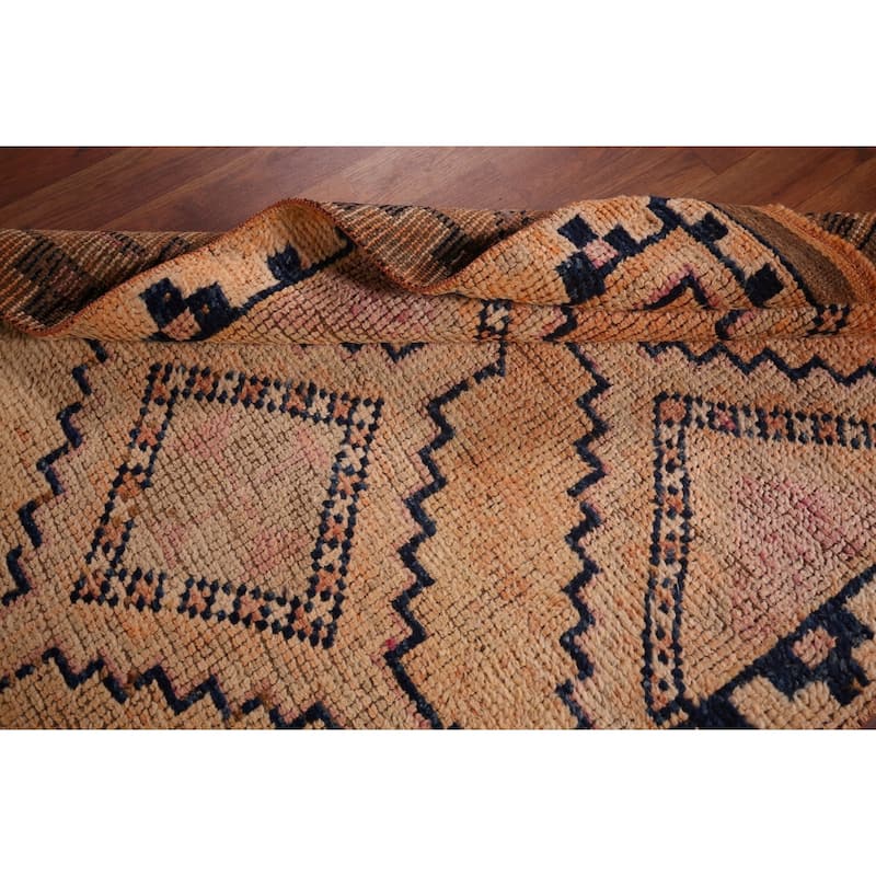Transitional Oushak Vintage Runner Rug Handmade Foyer Wool Carpet - 3'2"x 10'9"