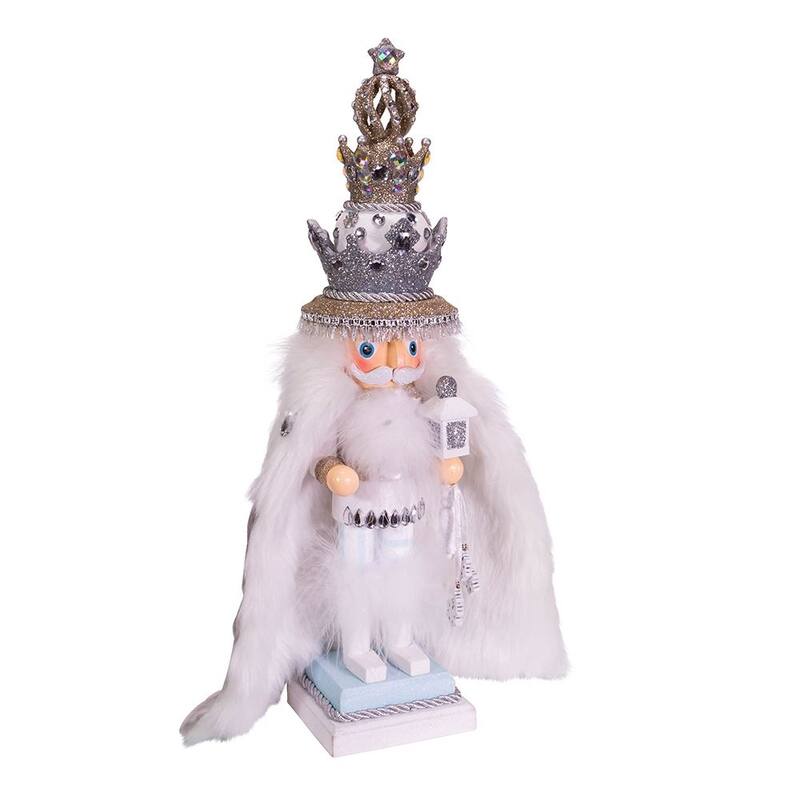 Kurt Adler 18-Inch Hollywood White Faux Fur King Nutcracker