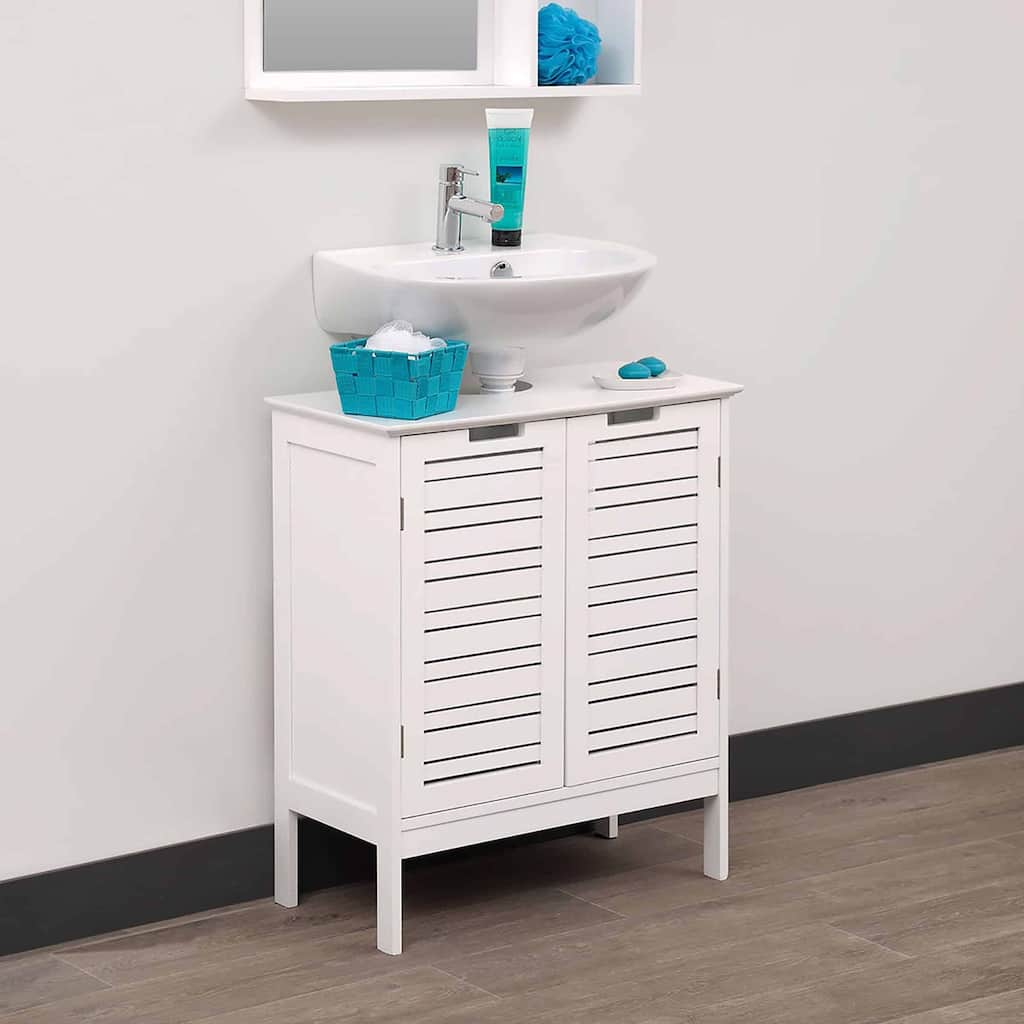 Miami White Under-Sink Cabinet with Double Vented Doors - 24"L x 11.8"D x 27.9"H