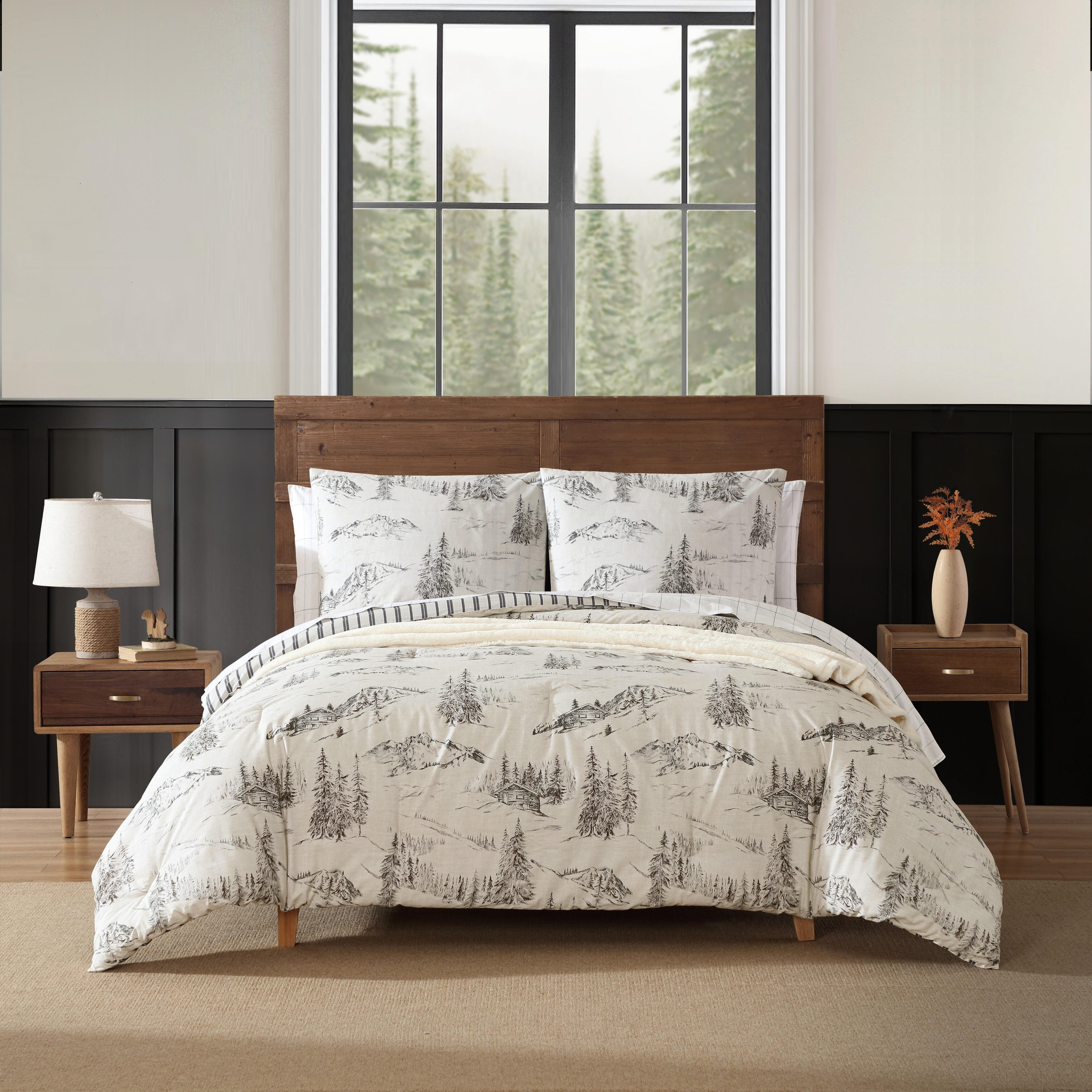 Eddie Bauer Rocky Mountain Cabin Cotton Grey Comforter Set King