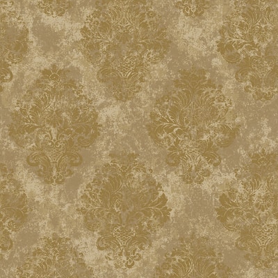 Galerie Wallcoverings Metallic FX Traditional Damask Non-woven Metallic Finish Wallpaper Roll