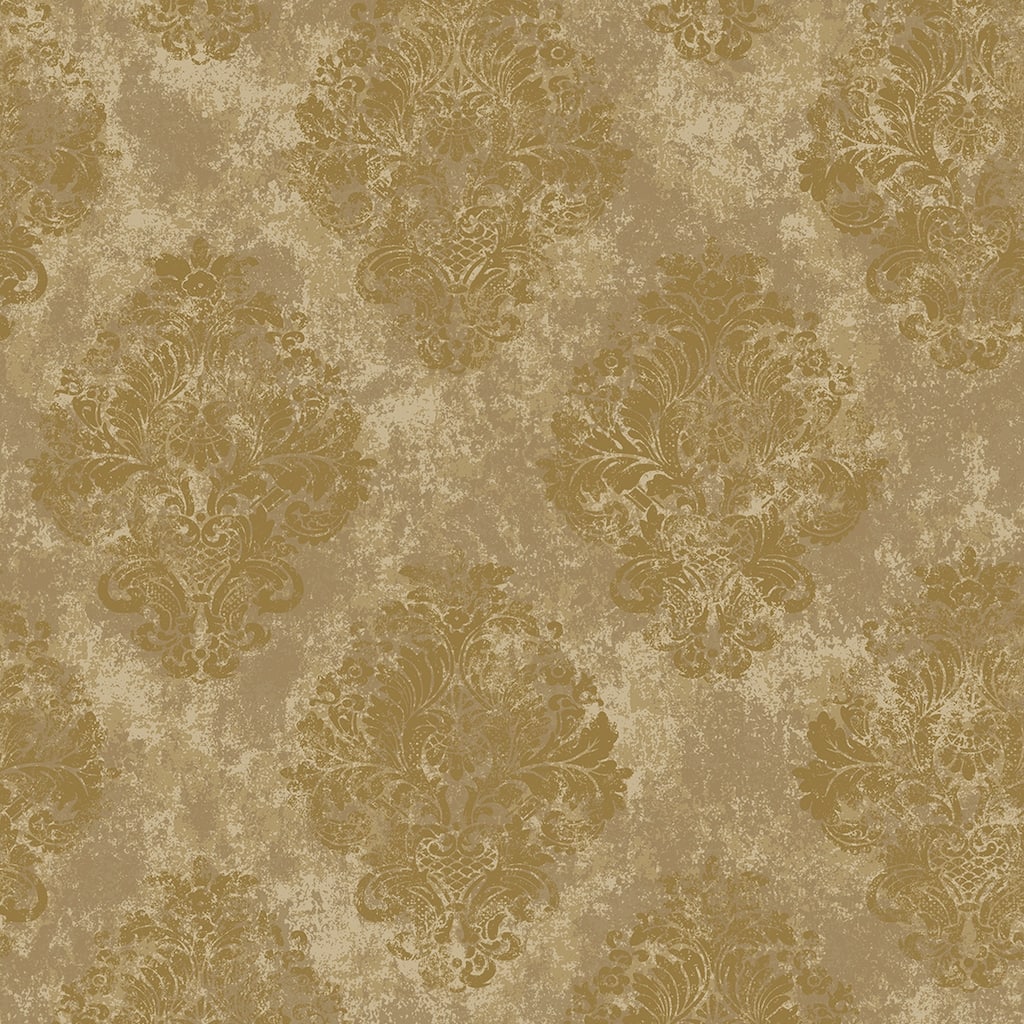 Galerie Wallcoverings Metallic FX Traditional Damask Non-woven Metallic Finish Wallpaper Roll