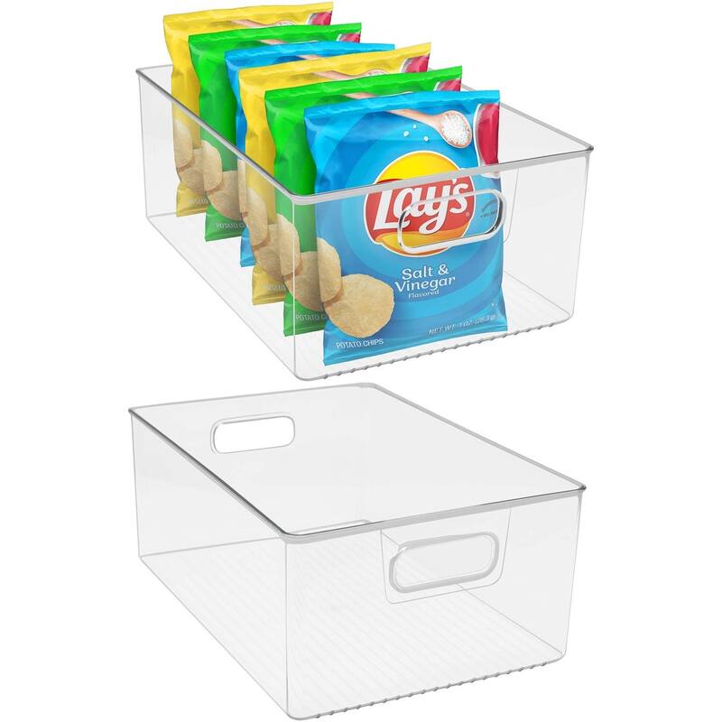 Sorbus Plastic Storage Bins Clear Pantry Organizer Box Bin Containers