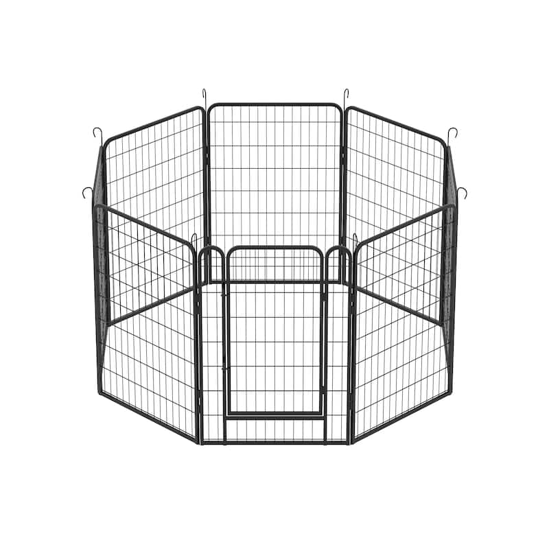 8 Panels Heavy Duty Metal Playpen with door,39.37"H Dog Fence Pet Exercise Pen for Outdoor, Indoor