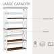 preview thumbnail 3 of 8, HOMCOM 4-Tier Shelving Bookcase Storage Cupboard with Pull Out Drawer, and Wooden Frame with X Bar Stability, White