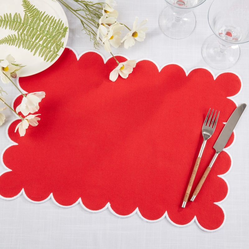 Eco Scallop Border Placemat (Set of 4) - 14"x20"