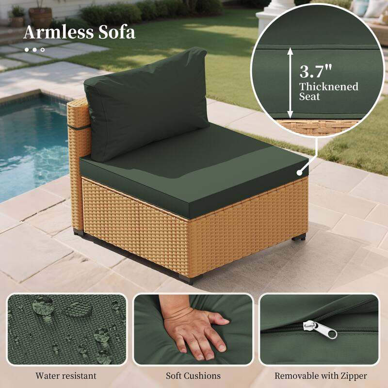 UPHA 7-Piece Wicker Outdoor Seating Group with Cushions