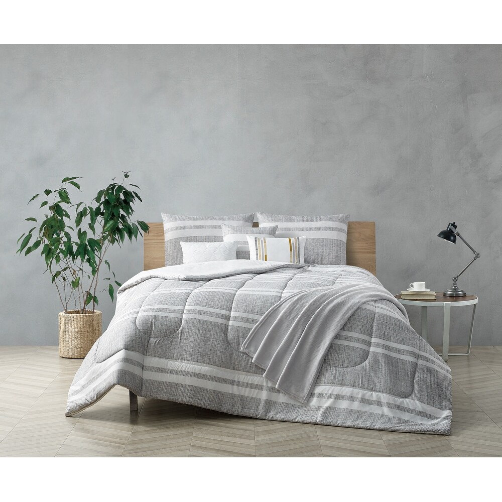 Overstock Lambert Comforter And Throw Set King Grey From Overstock Com Shefinds