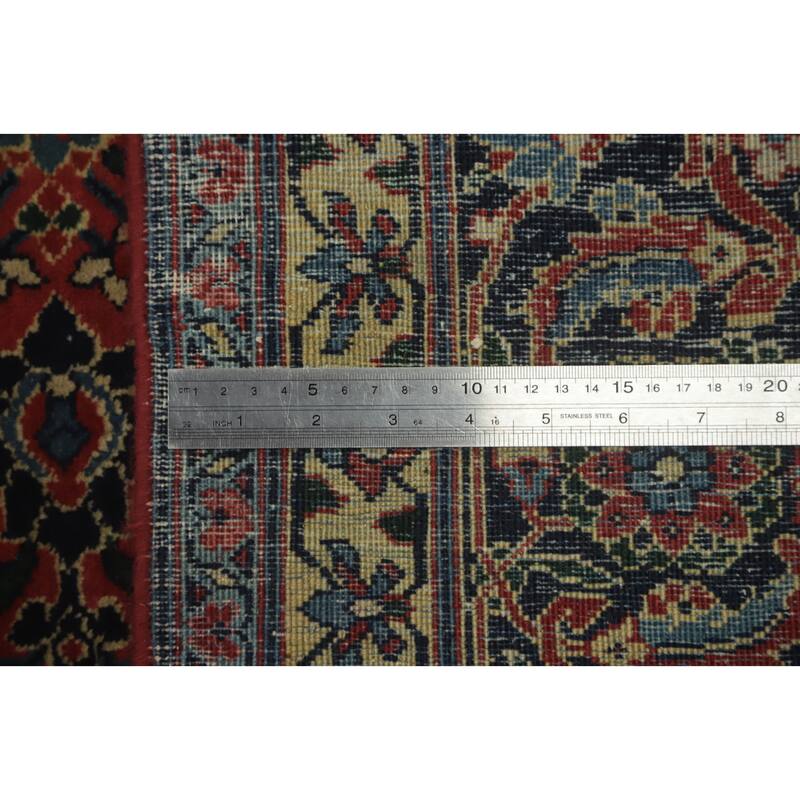 Hand Knotted Oriental Kork Wool Carpet Traditional Floral Oranges & Rust Tabriz Area Rug - 15' 0'' X 6' 2''