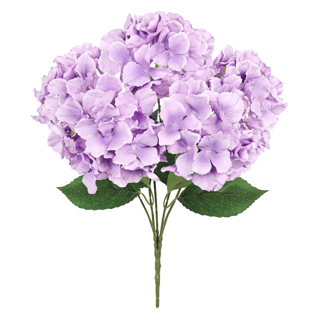 Set of 2 Lavender Artificial Hydrangea Flower Stem Bush Bouquet 19in - 19" L x 12" W x 12" DP