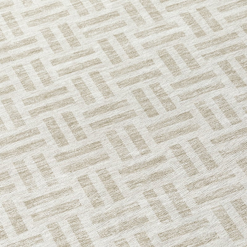 Machine Washable Indoor/ Outdoor Contemporary Basketweave Chantille Rug