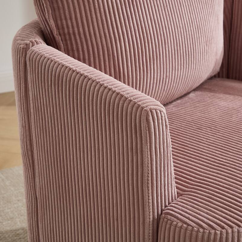 GDFStudio - Thaddeus Swivel Chair in Solid Wood Frame with 360° Metal Base.