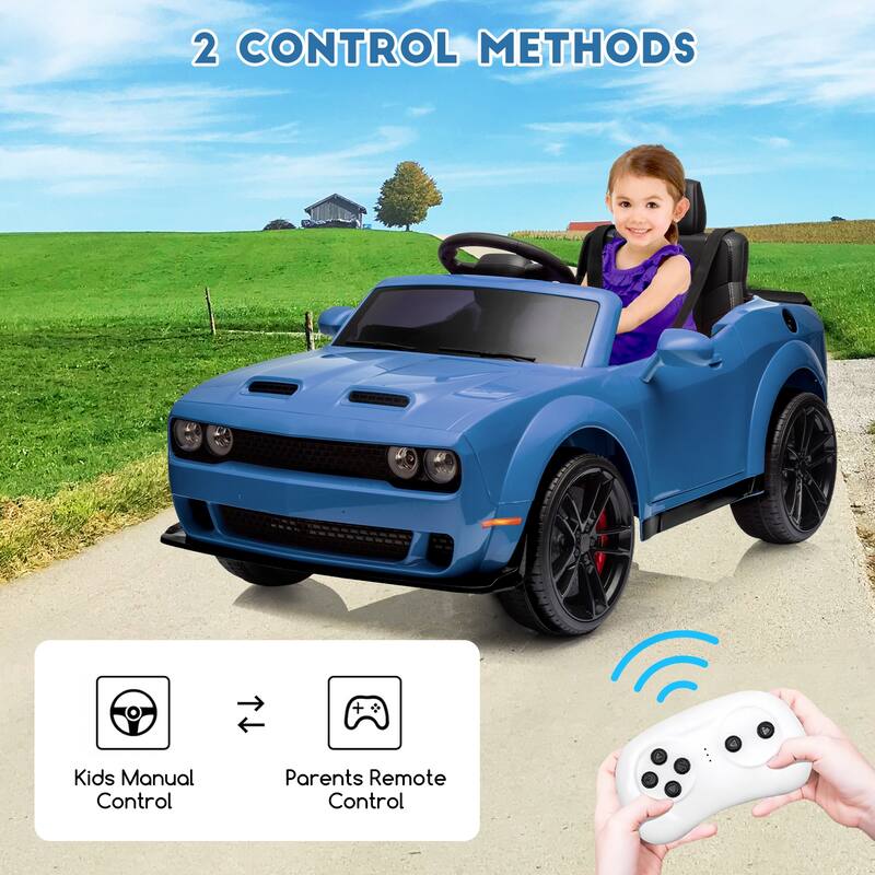 Kids Electric Car Licensed Dodge Challenger Ride On Car 12V
