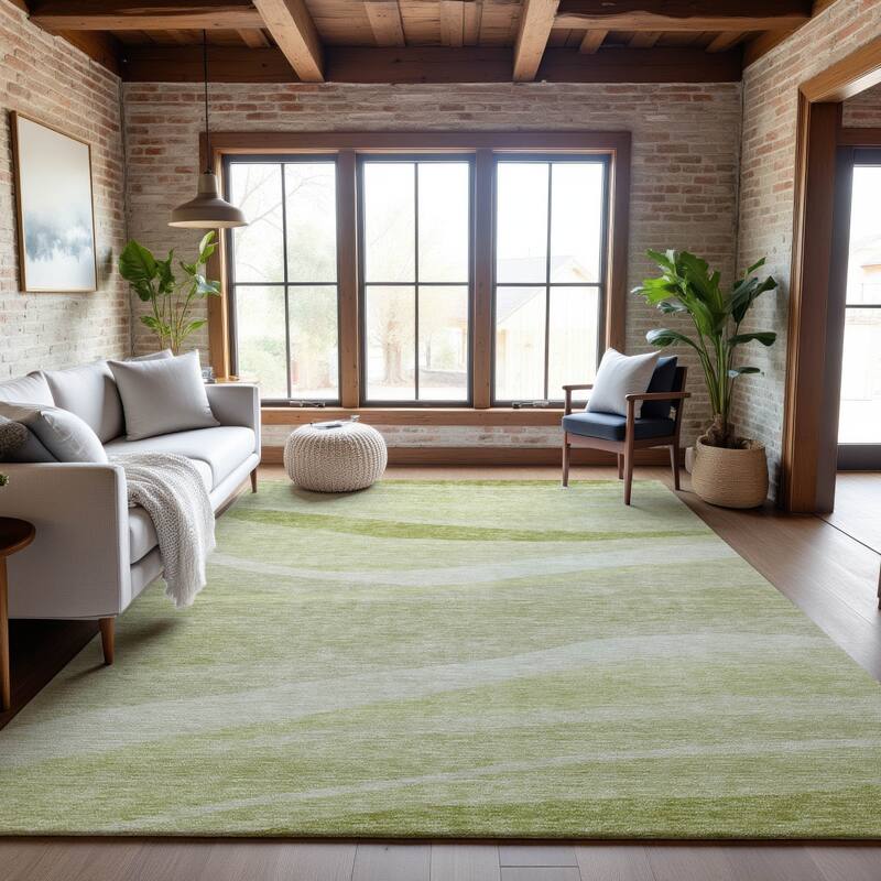 Premium Washable Super Soft Casual Contemporary Mayfield Rug - Aloe - 3' x 5'