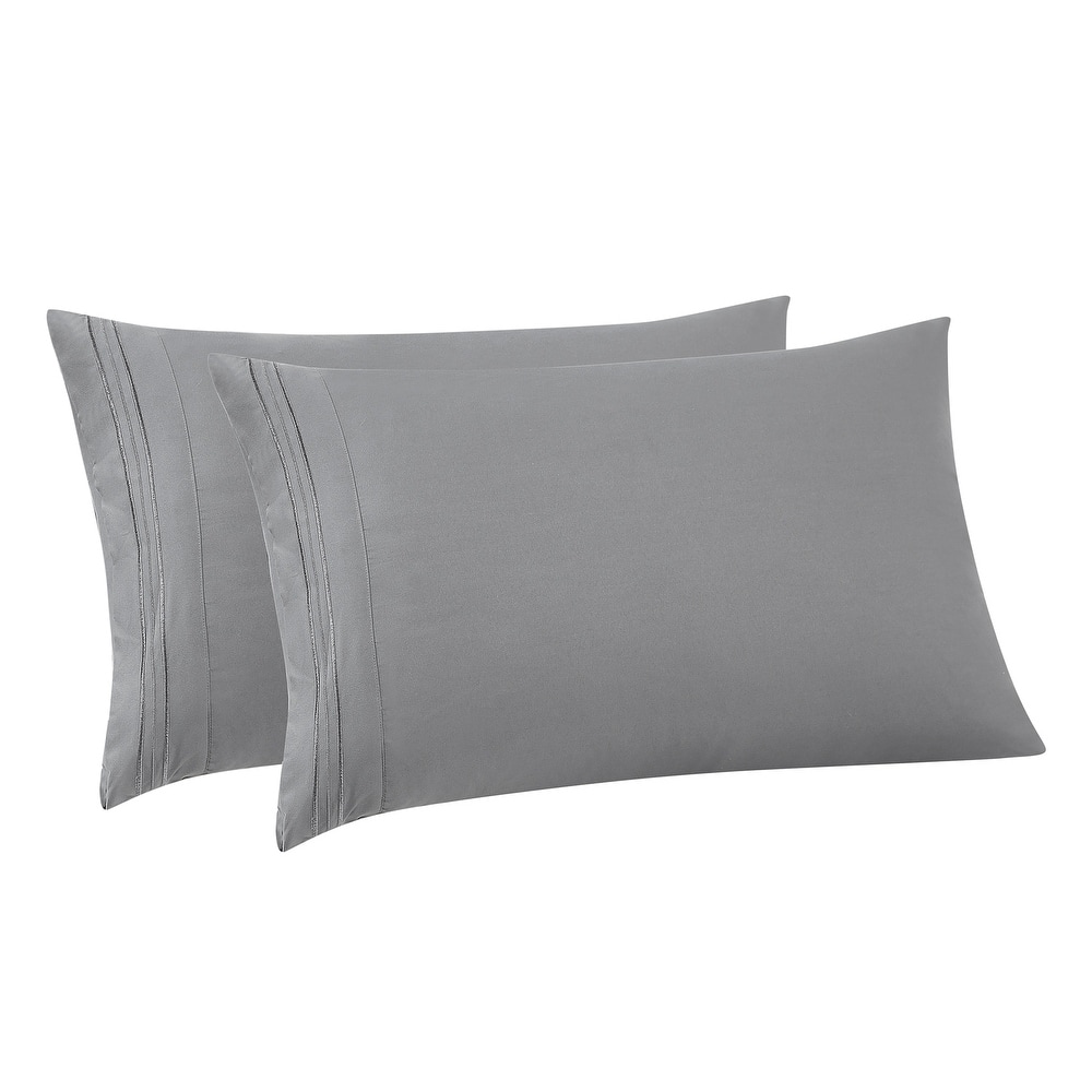 Sweet Home Collection Luxury Embroidered Ultra Soft Microfiber Pillowcases (2-Pack)