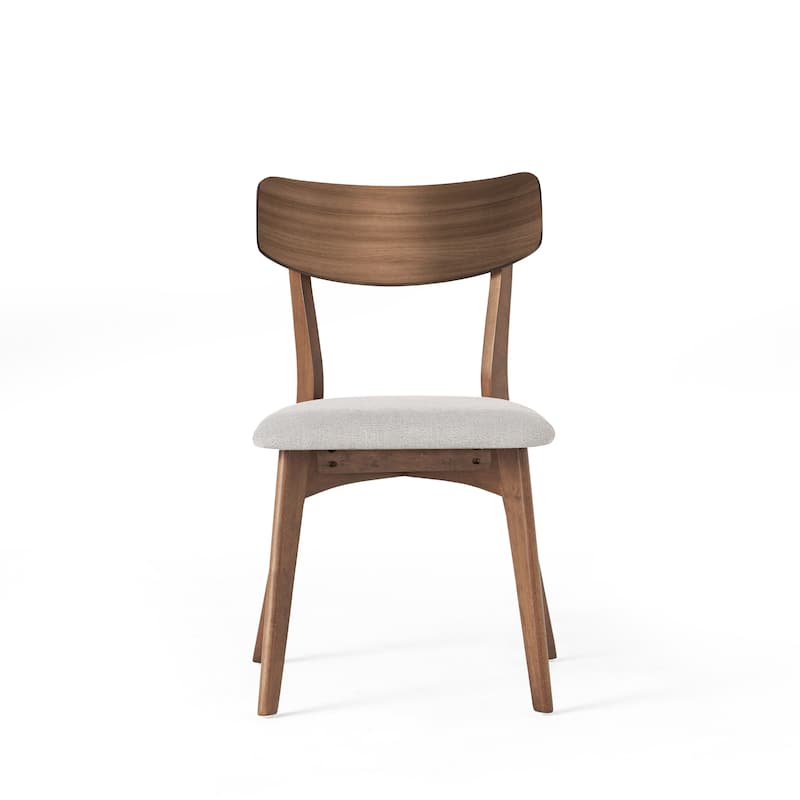 Chazz Mid-Century Modern Upholstered Rubberwood Dining Chairs (Set of 2) by Christopher Knight Home