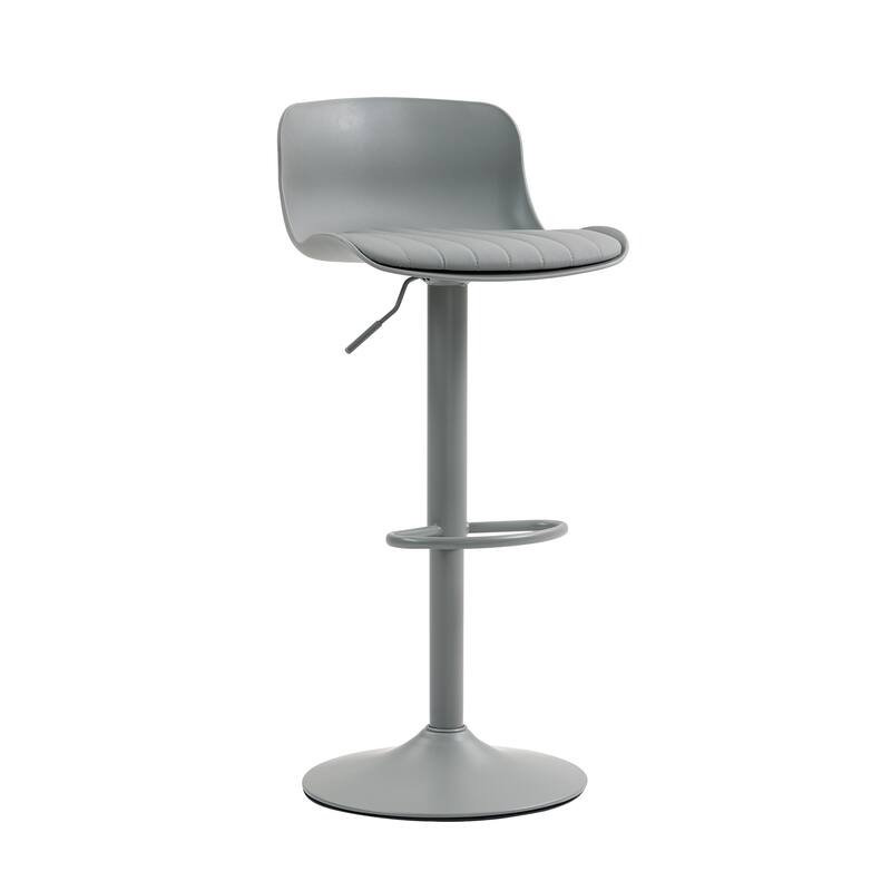 Counter Height Bar Stools Set of 2, Height Adjustable Swivel Bar Stools, Armless PU Leather Kitchen Island Chairs