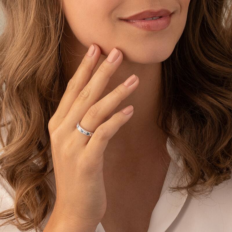 Sterling Silver 0.75 ct Swiss Blue Topaz Stackable Ring