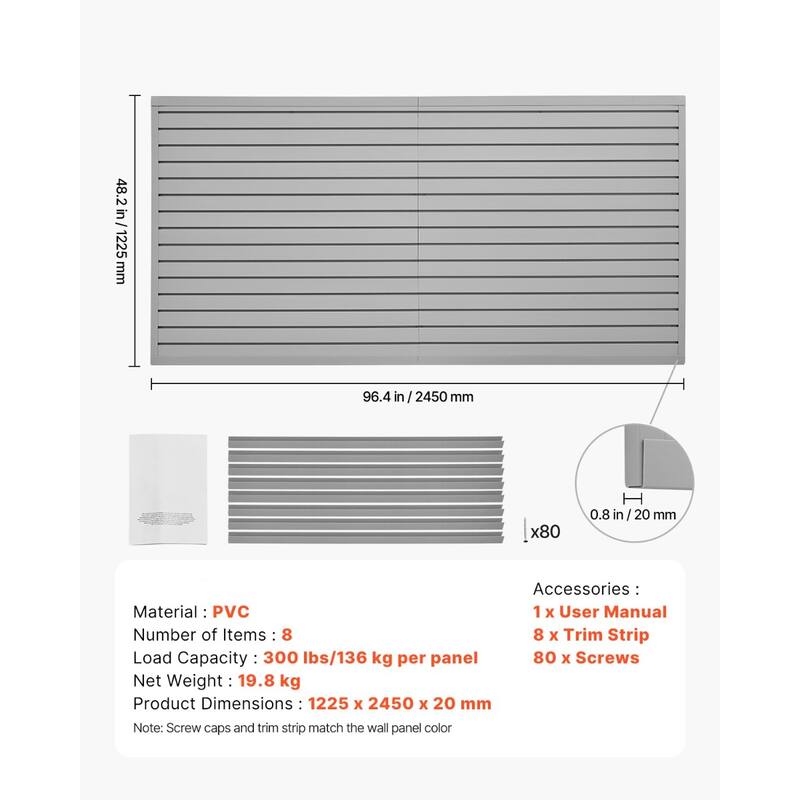 PVC Garage Slat Wall Panel with Modular Design and Suitable for Both Indoor and Outdoor Use