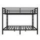 preview thumbnail 4 of 9, Black Queen over Queen Metal Bunk Bed for Teens and Adults