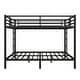 preview thumbnail 4 of 9, Black Queen over Queen Size Metal Bunk Bed for Teens