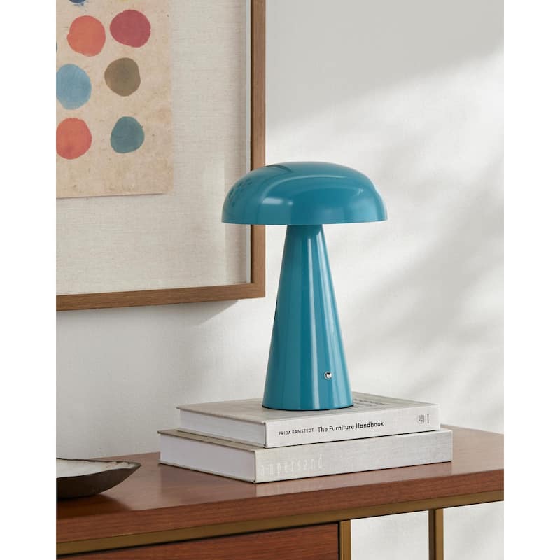 Livabliss Umbra Modern Accent Table Lamp - 12"H x 8"W x 8"D - Teal