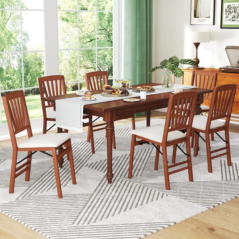 Set of 2/4 Folding Dining Chairs Modern Kitchen Chair w/Padded Seat