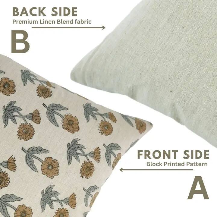 Fabdivine Vintage Linen Handmade Floral Cushion Pillow Cover Living or Bed Room, Kirti