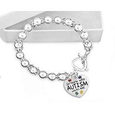 Someone with Autism Loves Me Beaded Charm Bracelet