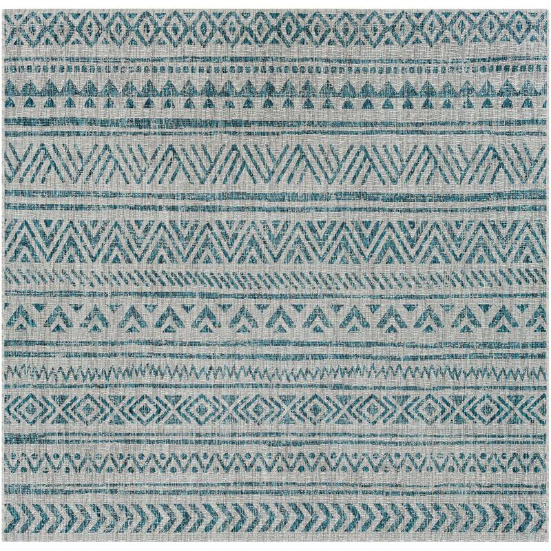 Artistic Weavers Powlett Vintage Southwestern Indoor/ Outdoor Area Rug - 7'10" Square - Aqua