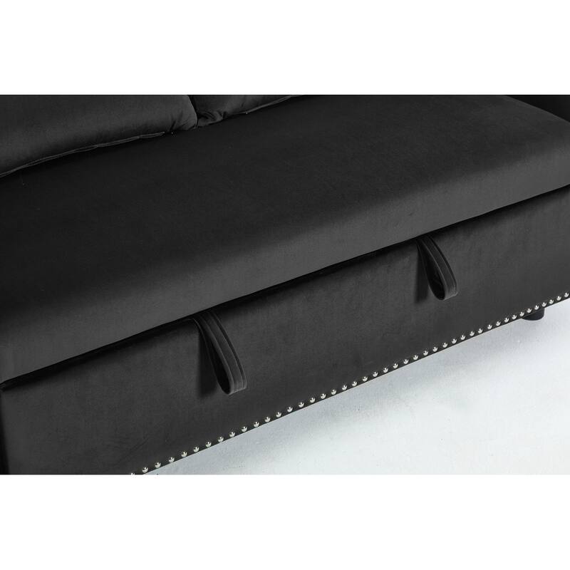 55" Velvet Small Loveseat Lounge Couches with 2 Pillows and Reclining Backrest - 2 Seat