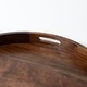 preview thumbnail 45 of 68, KINWELL Round Black Walnut Wood Serving Tray Ottoman Tray with Handles