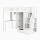 preview thumbnail 17 of 29, Twin Size Wood Loft Bed with Bookshelf, Drawers, Desk and Wardrobe