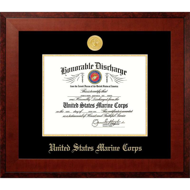 Patriot Frames Marine 8.5x11 Discharge Honors Frame with Gold Medallion
