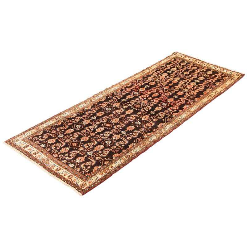 ECARPETGALLERY Hand-knotted Andelz Brown Wool Rug - 3'5 x 8'11